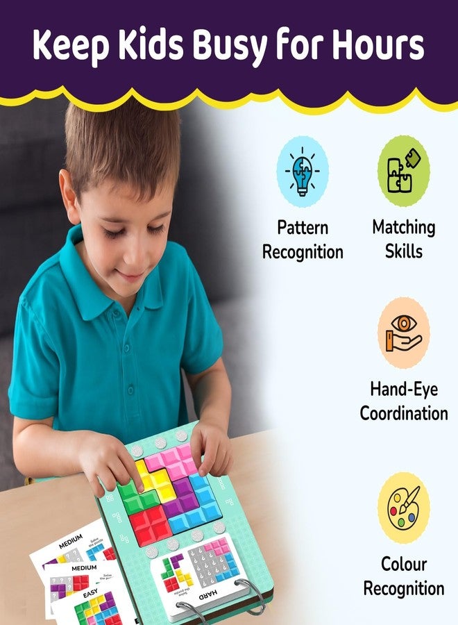 سمارتيفيتي تيتريكس - لعبة ألغاز مغناطيسية للأطفال من 4 إلى 8 سنوات | أكثر من 30 تحديًا ذهنيًا ممتعًا مع 6 أشكال مغناطيسية | لعبة تعليمية وتثقيفية | هدية عيد ميلاد للأطفال من 4 إلى 8 سنوات - Image 5